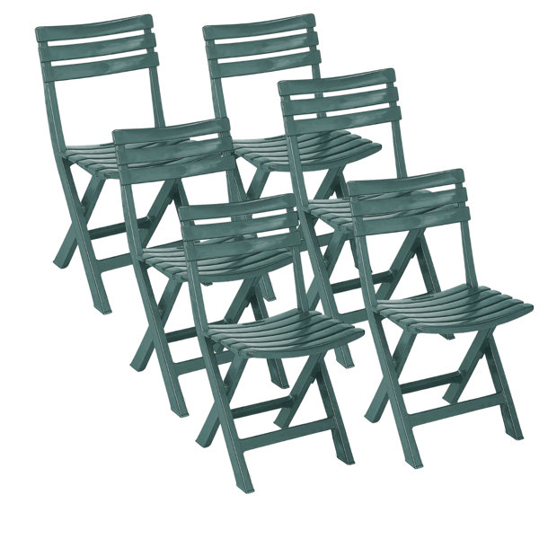 Green plastic folding on sale garden chairs